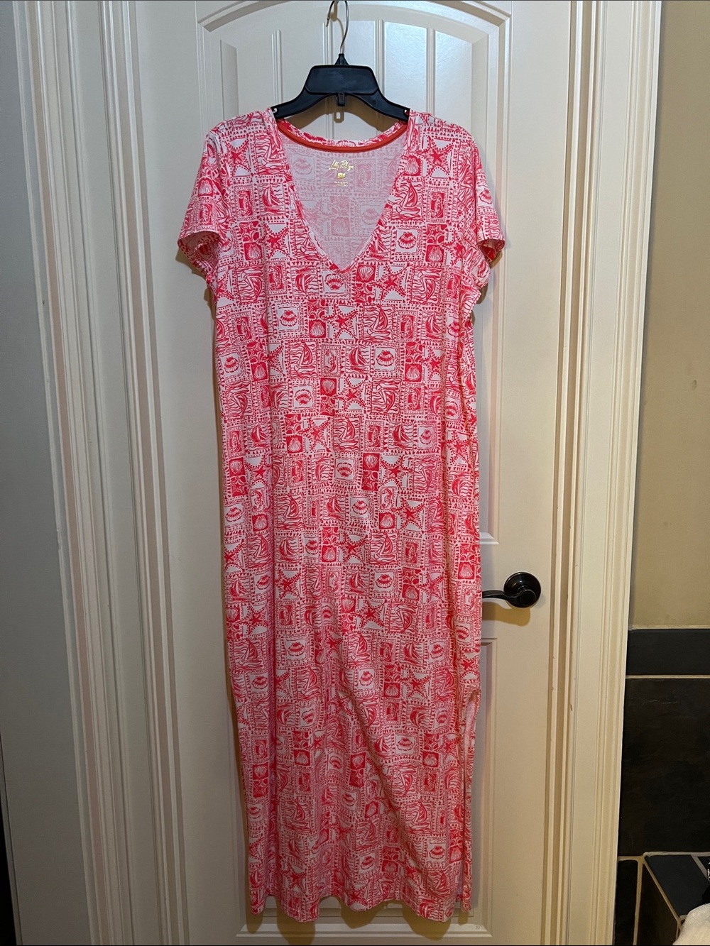 Lilly Pulitzer sz XL Etta short-sleeve maxi dress